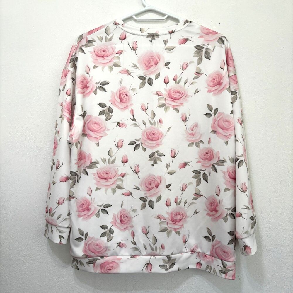 Women Plus Size Cottagecore Top 5X Floral Feminine Casual Stretch Comfort - Picture 2 of 6